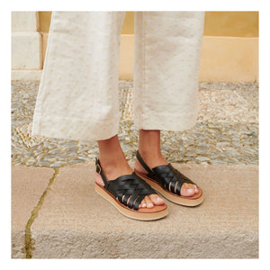 Mapache - Ledersandalen | Schwarz