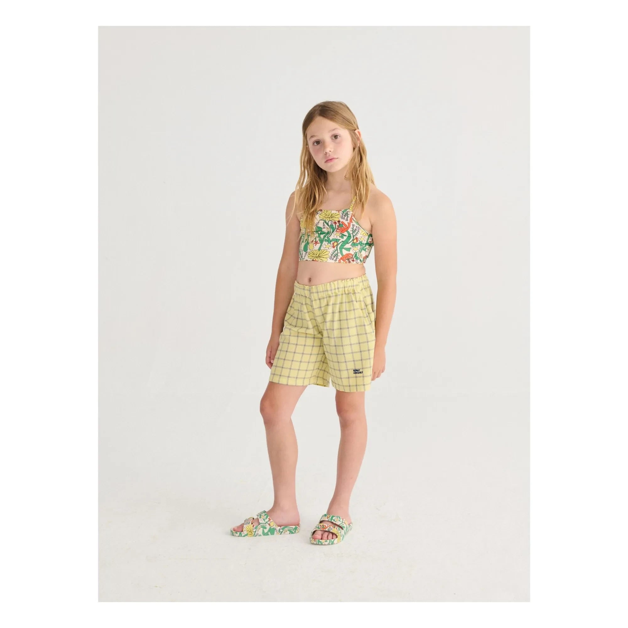 Bobo Choses - Organic Cotton Checked Shorts | Yellow
