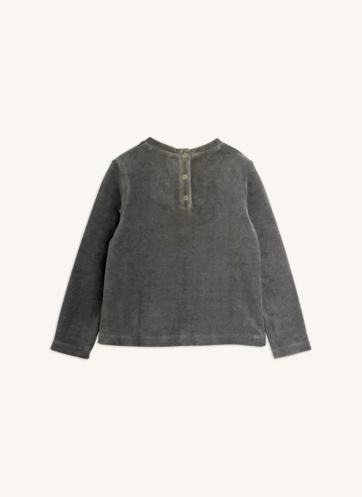 Mini Rodini - Clover Velvet T-Shirt | Gray