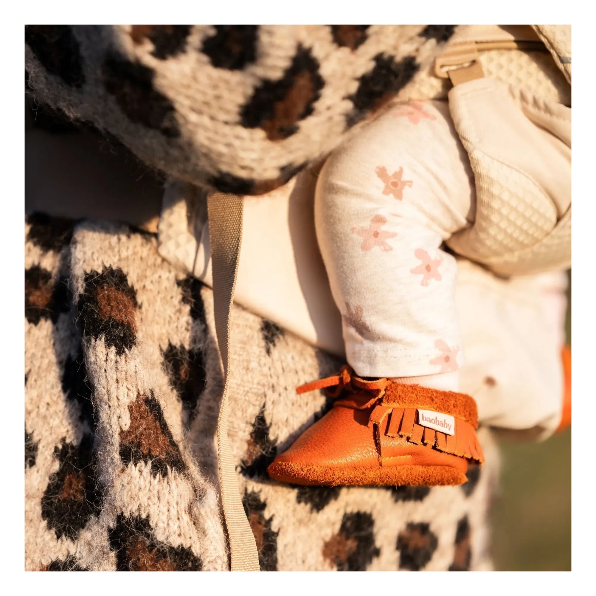Baobaby - Fringed Knot Slippers | Orange