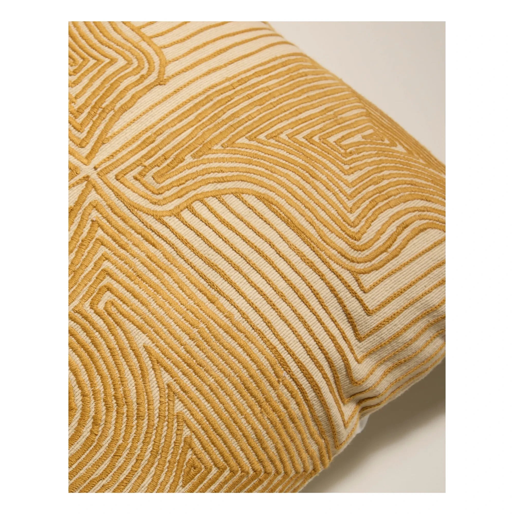 Maison Sarah Lavoine - Onda embroidered pillow | Mustard
