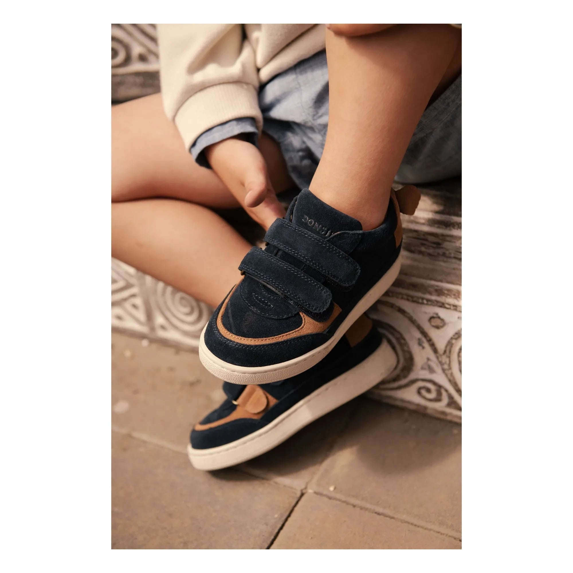 Donsje - Rinou Koala Wildleder-Sneakers mit Zacken | Nachtblau