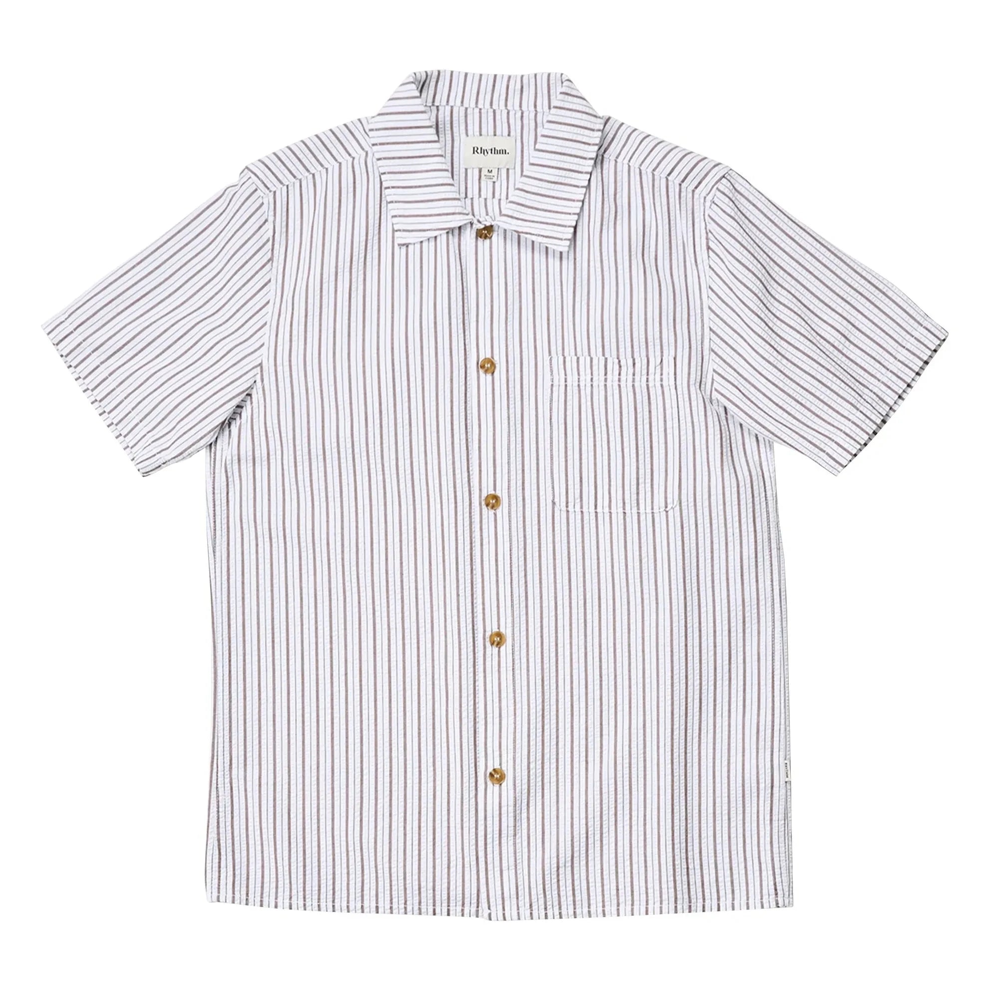 Rhythm - Striped Short-Sleeve Shirt | Light Gray