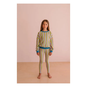 We Are Kids - Nour Striped Organic Cotton Leggings | Light Pink