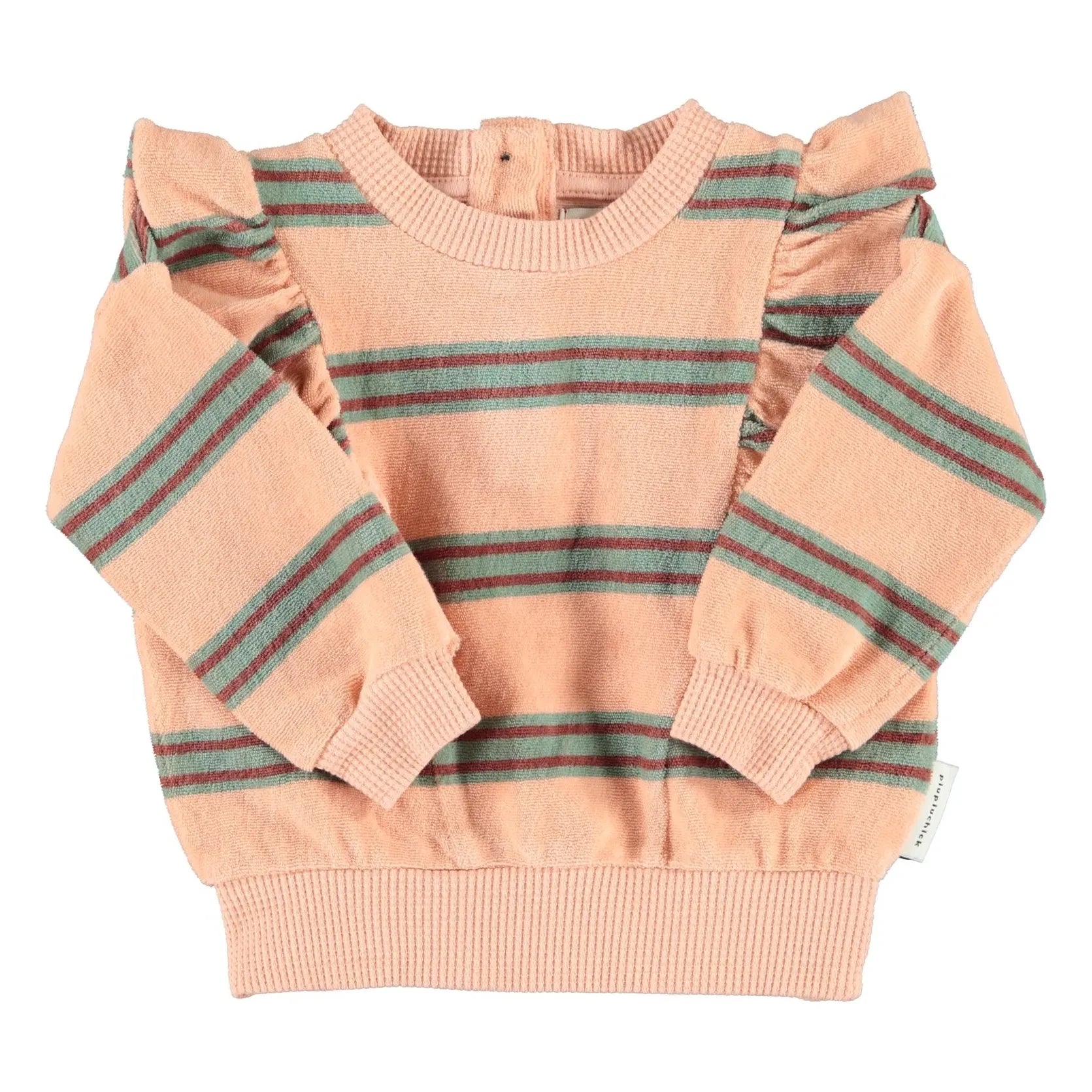 Piupiuchick - Çizgili Organik Pamuklu Sweatshirt | Pembe