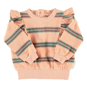 Piupiuchick - Çizgili Organik Pamuklu Sweatshirt | Pembe