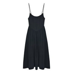 the new society - Lippia Baumwoll- und Leinenkleid | Schwarz