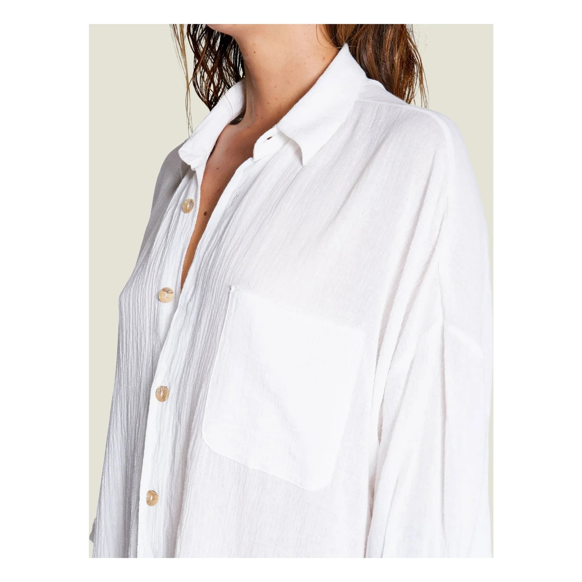 Maison Saint Julien – Mykonos Baumwoll-Gaze-Kleid | Ecru