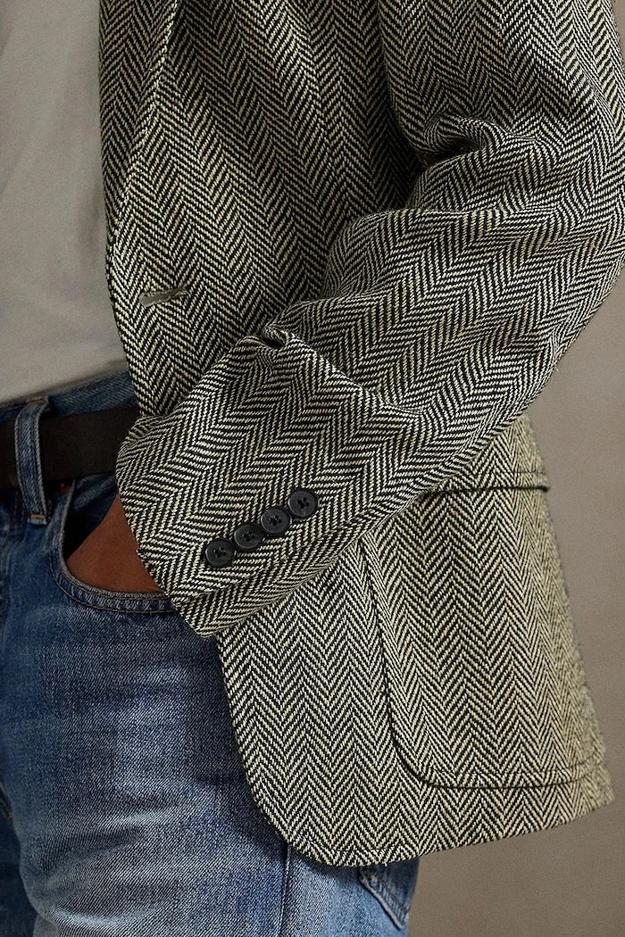 Polo Ralph Lauren kadın tek düğmeli keten ceket
