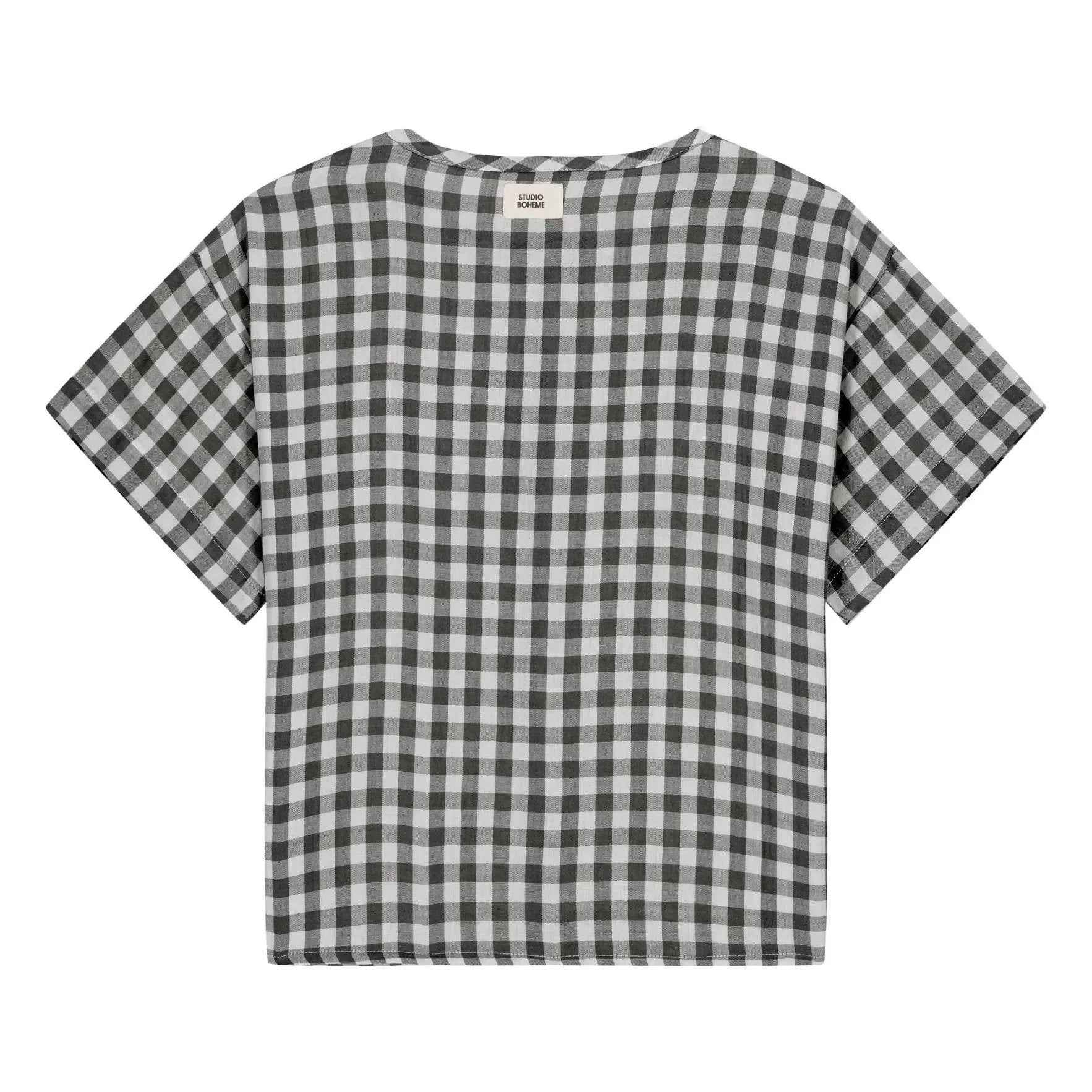 Studio Bohème - Thelme Vichy Bluse aus Bio-Baumwollgaze | Schwarz