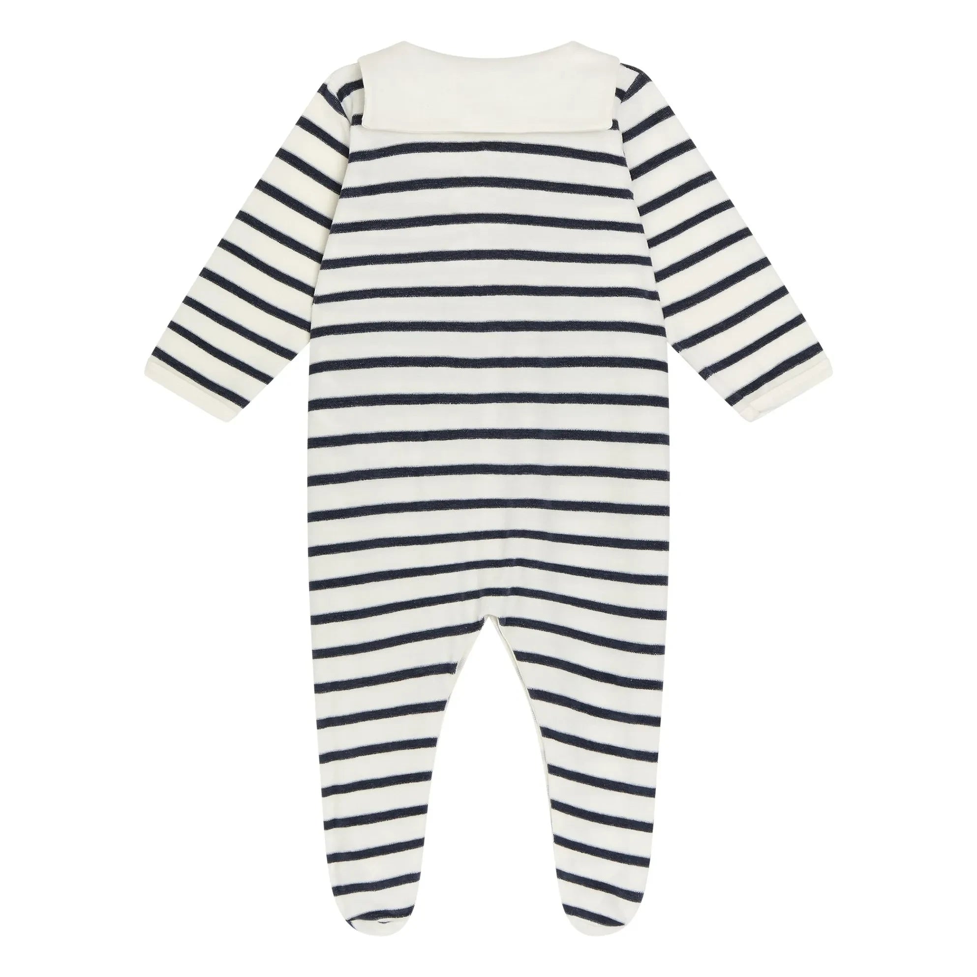 Petit Bateau - Pyjamas Dors Bien Marinière Organik Pamuk | Beyaz