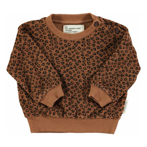 Piupiuchick - Leopar Sweat Organik Pamuklu Havlu Kumaş | Kahverengi