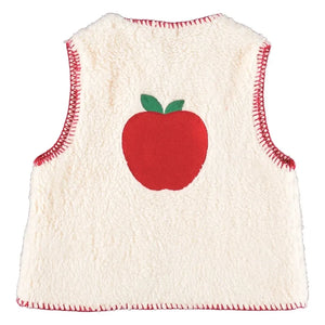 Bebe Organic - Sherpa Tarzı Kolsuz Ceket - Apples | Ecru