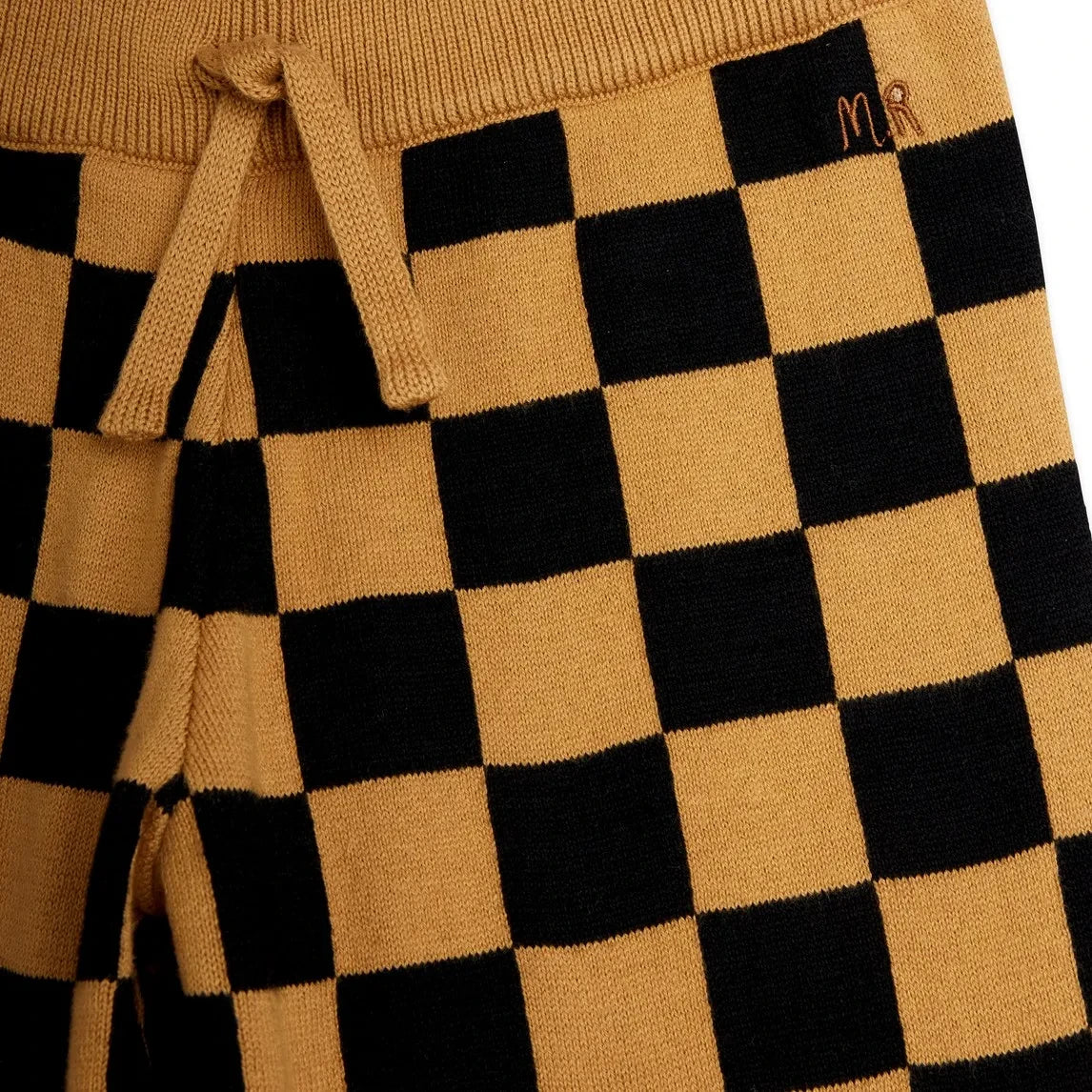 Mini Rodini - Damier-Hose aus Bio-Baumwoll-Mesh | Braun