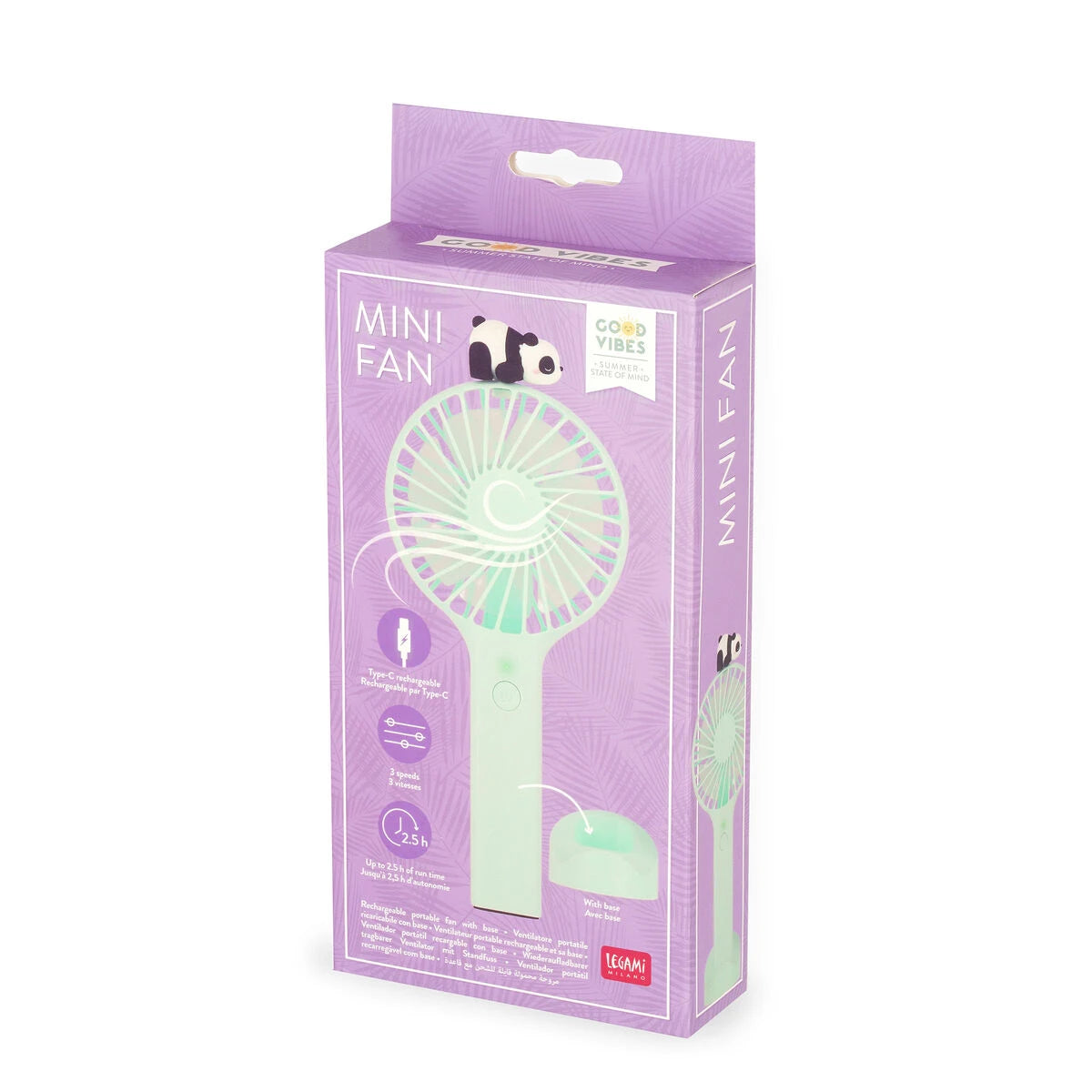 Legami - Rechargeable Portable Fan ile Base - Mini Fan