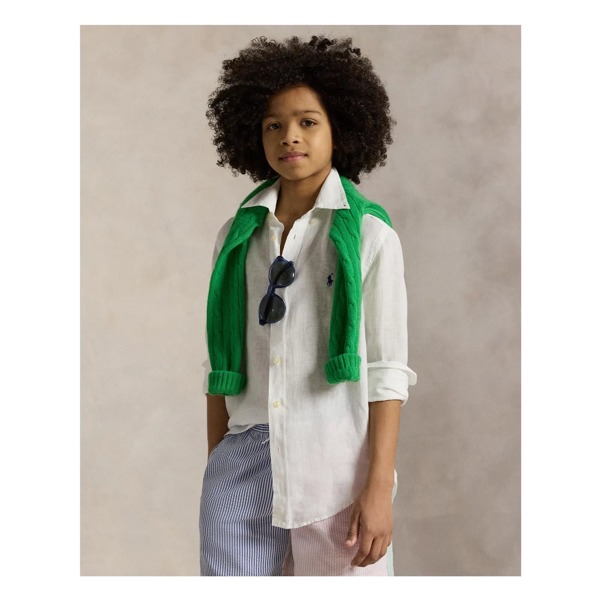 Ralph Lauren - Linen Sport Logo Gömlek | Beyaz