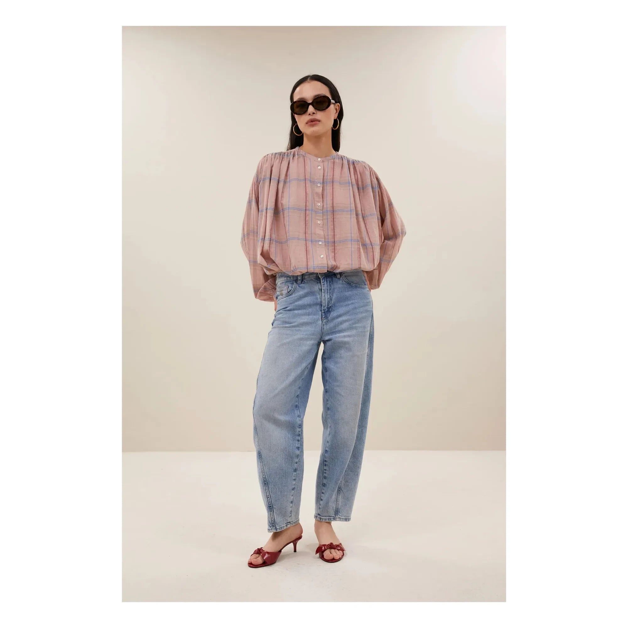 By Bar - Nyka Bio-Baumwollbluse | Altrosa