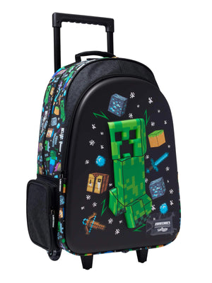 Smiggle - Minecraft Işıklı Tekerlekli Sırt ve Çekçekli Çanta