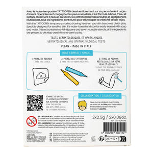 Nailmatic Kids - Paris x JO LITTLE Tattoopen ve Yeniden Kullanılabilir Stencil İkili Set