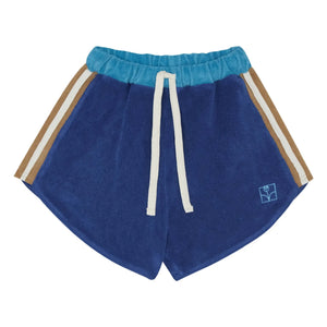 The Campamento - Retro-Frottee-Shorts mit Kontraststreifen | Marineblau
