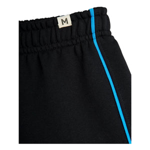 Mini Rodini - Organic Cotton Contrast Piping Sweat Shorts | Black