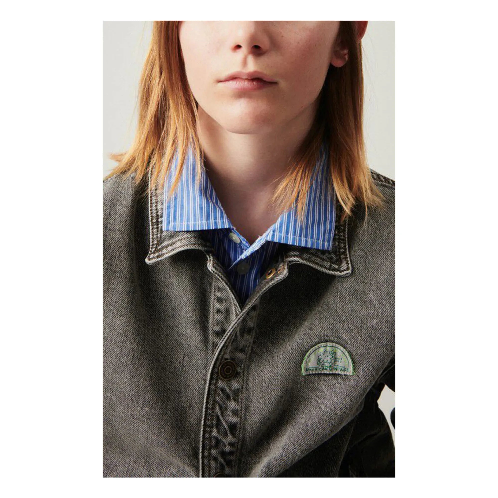 American Vintage - Yopday Jeansjacke | Dunkelgrauer Denim
