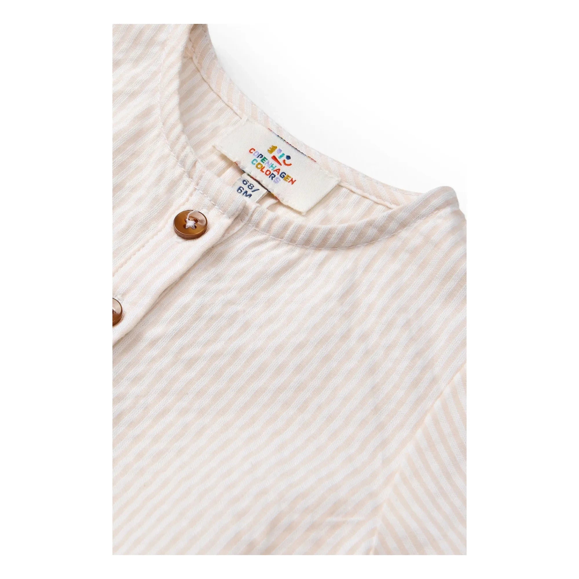 Copenhagen Colors - Striped Seersucker Organic Cotton jumpsuit | Powder Pink