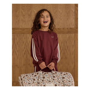 Rylee + Cru - Sweatshirt mit Mini-Paspelierung | Burgund