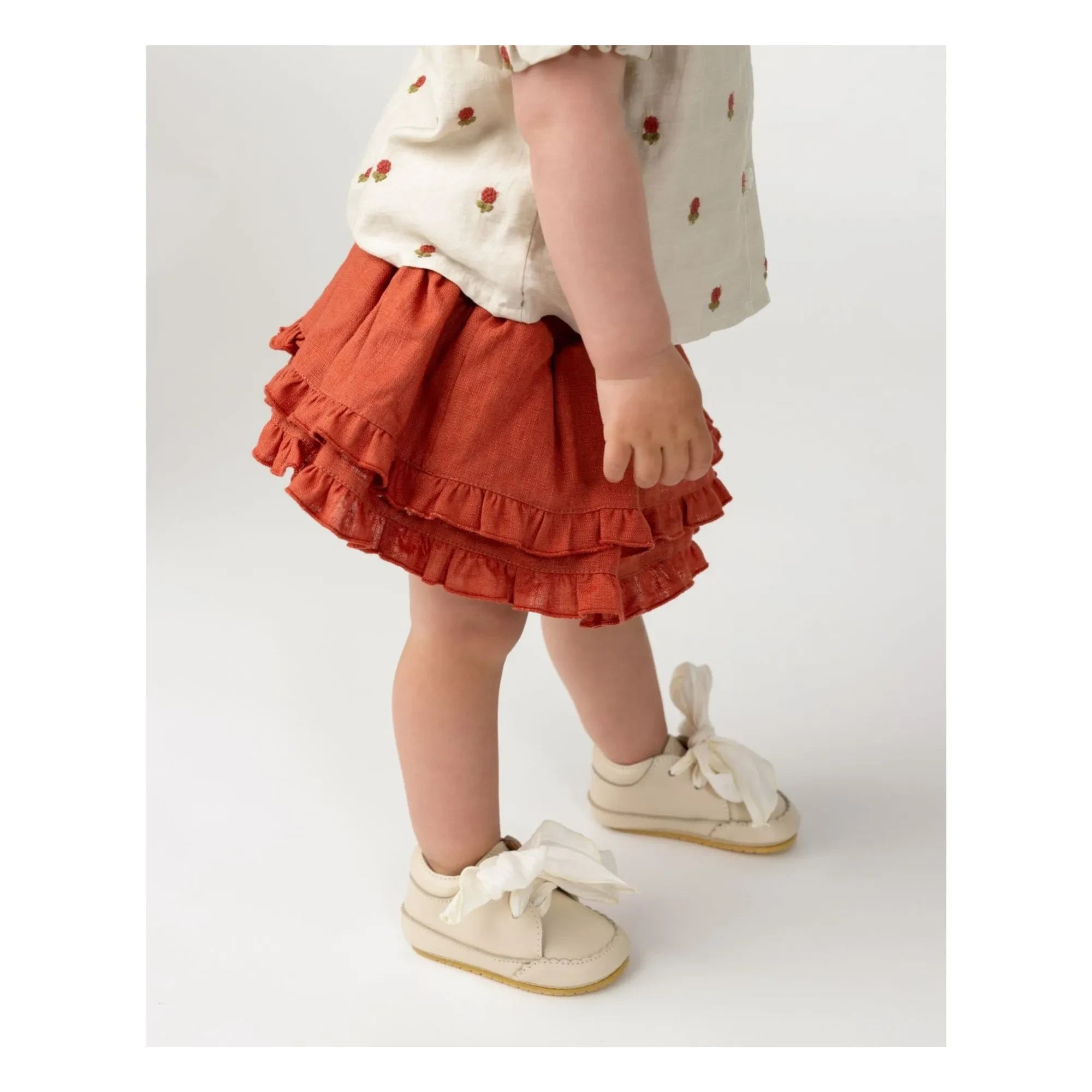 Donsje - Vaibi Linen Bloomer Skirt | Pale red