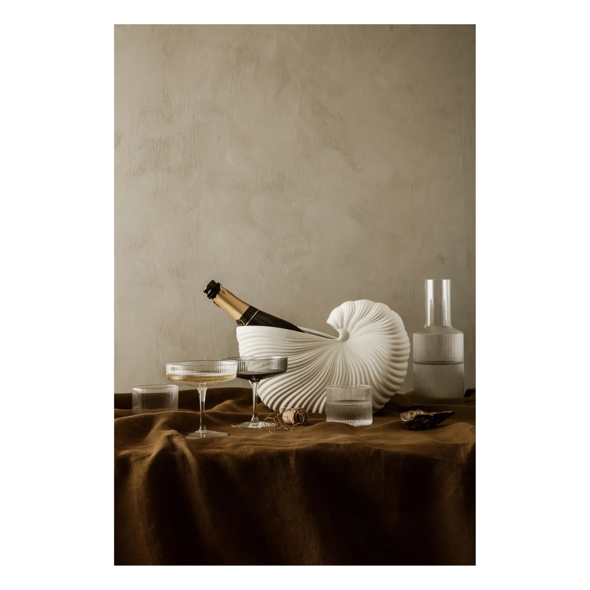 Ferm Living - Ripple Champagnerglas - 2er Set