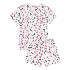 Petit Bateau - Pyjama Short Paris | Beyaz