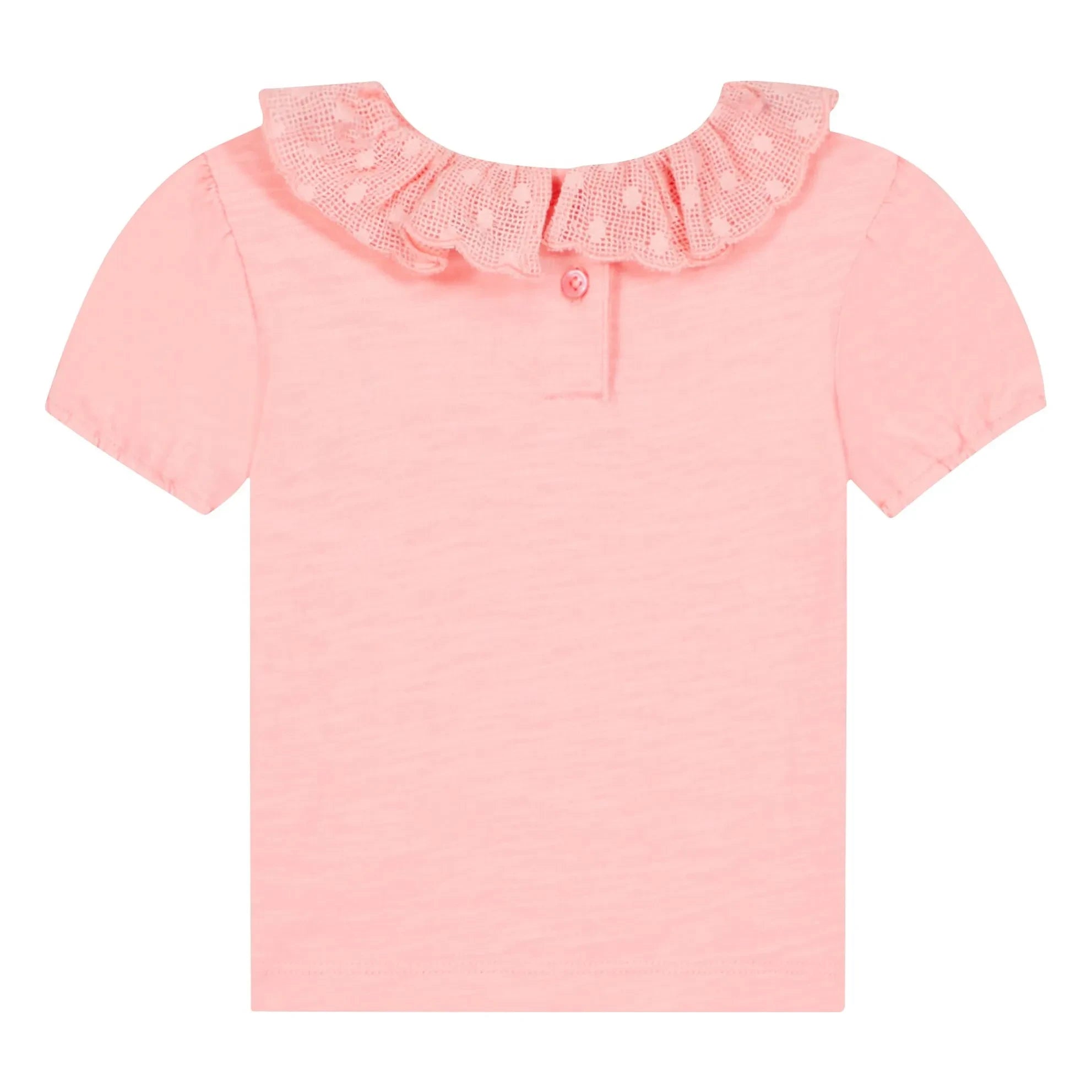 Bonton - Niris Baby Embroidered Collar T-Shirt | Powder Pink