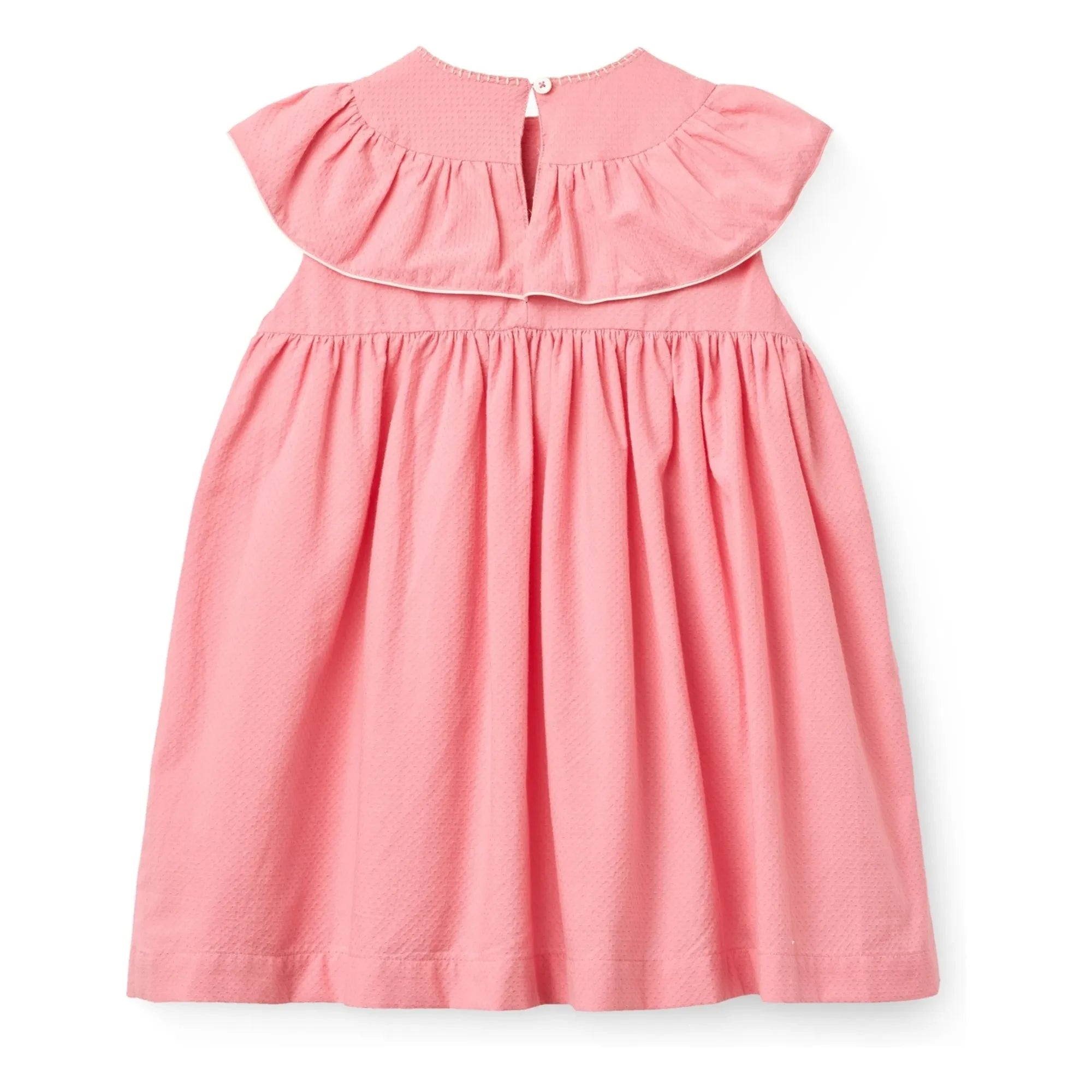 Copenhagen Colors – Besticktes Baumwollkleid mit Kragen | Zartrosa