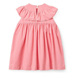Copenhagen Colors – Besticktes Baumwollkleid mit Kragen | Zartrosa