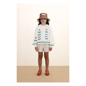Tinycottons – Sweatshirt aus Bio-Baumwolle mit Blumenmuster | Weiß