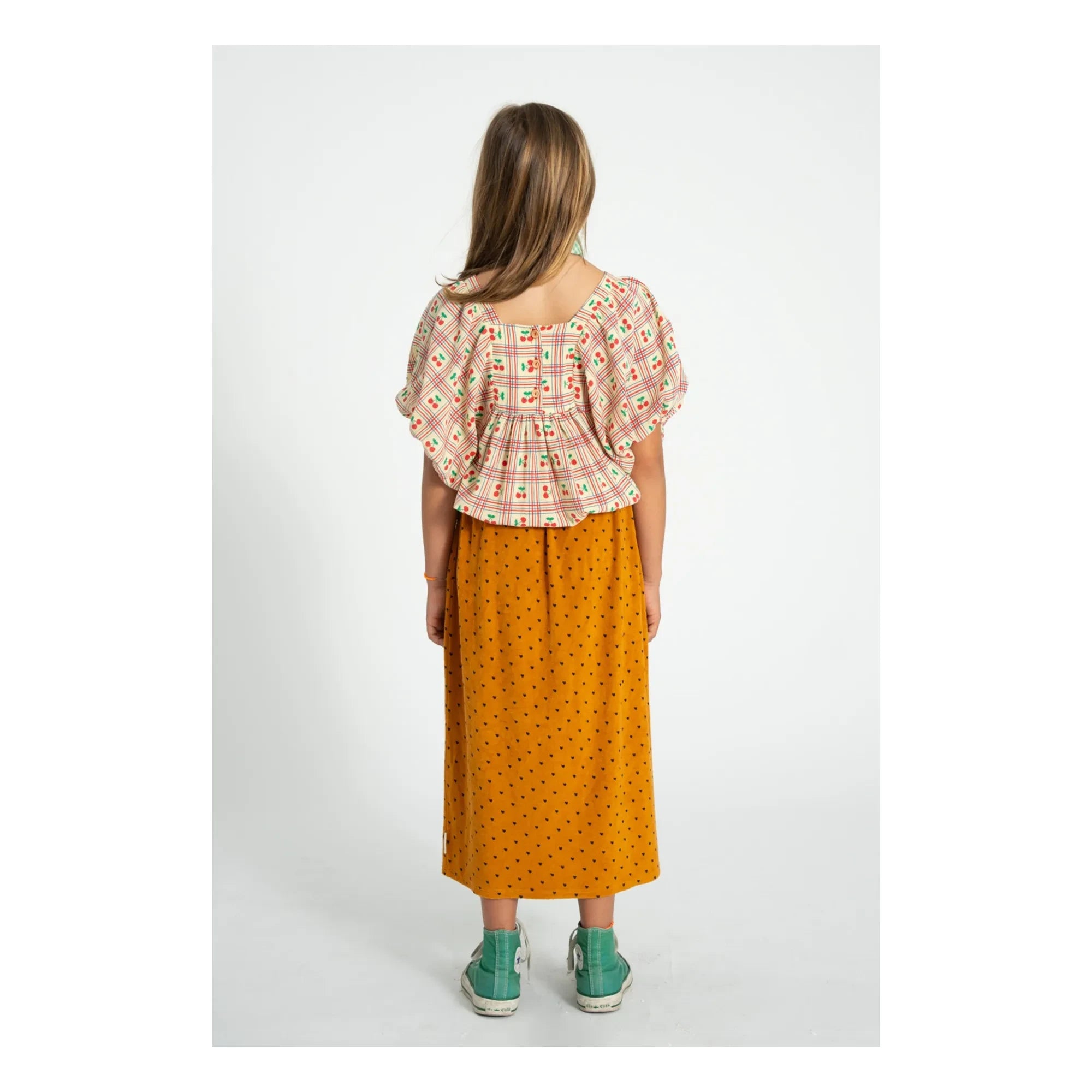Piupiuchick - Yellow | Ruffled Cherry Pattern Blouse