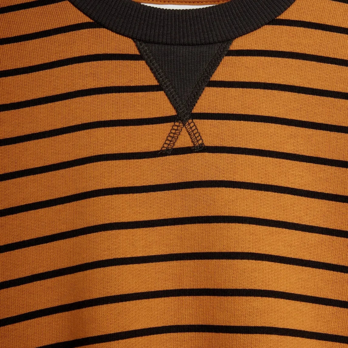 Mini Rodini - Organic cotton striped sweatshirt | Brown