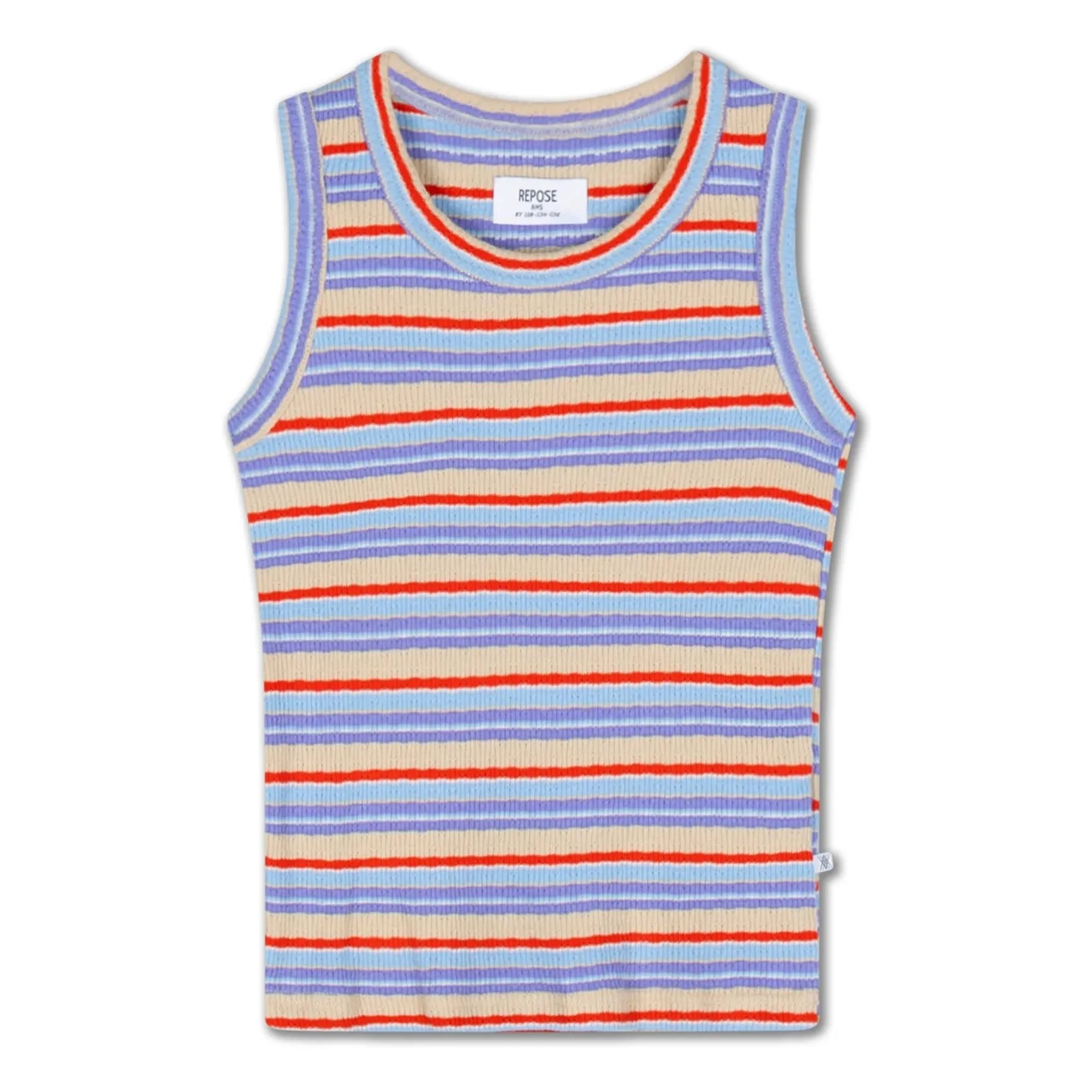 Repose AMS - Çizgili Ribbed Atlet Organik Pamuk | Lila