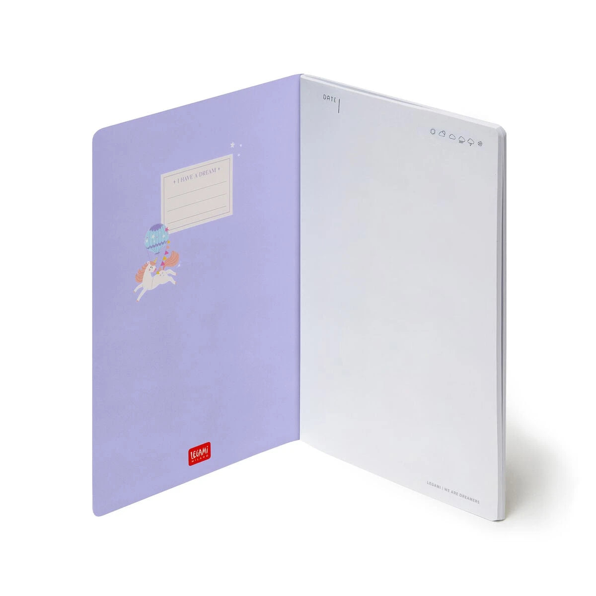 Legami - A5 Blank Defter ile Illustrated Hard Kılıf - Tek Boynuzlu At