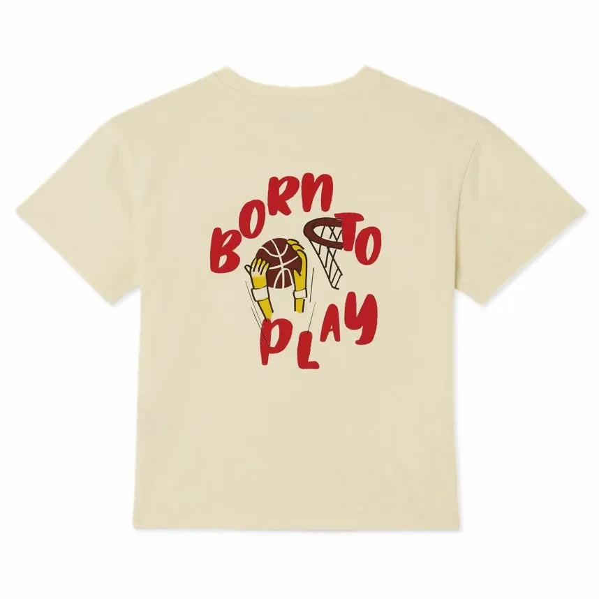 American Vintage - Fizvalley "Born To Play" Tişört | Fildişi