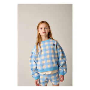 Tumble N'Dry – Oversize Sweatshirt Breese Vichy aus Bio-Baumwolle | Hellblau