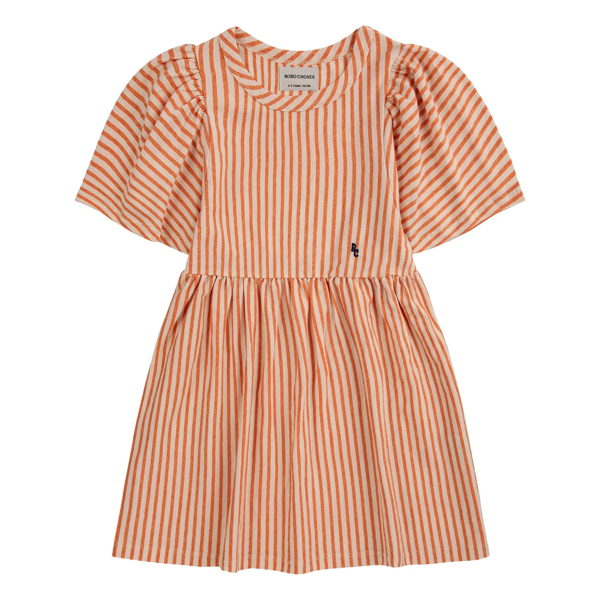 Bobo Choses - Gestreiftes Kleid aus Bio-Baumwolle | Orange