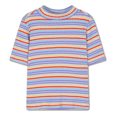 Repose AMS - Striped Ribbed Organic Cotton T-Shirt | Lilac