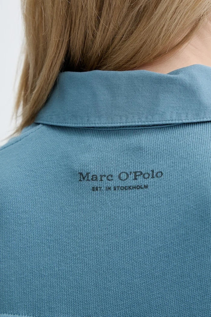 Marc O'Polo pamuklu yakalı kadın tişörtü