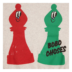 Bobo Choses - Chess Sweat Organik Pamuk | Heather beige