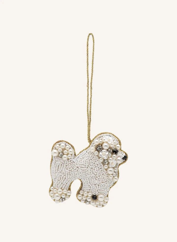 Anna + Nina - Adorno de Navidad Poodle Blanco