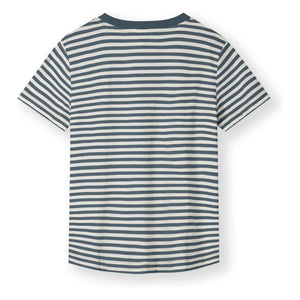 Gray Label - Oversize Çizgili Organik Pamuklu Tişört | Mavi