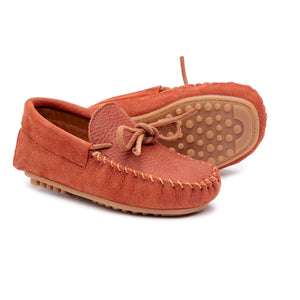 Pèpè - Nubuk Slipper mit zwei Materialien | Ziegelrot