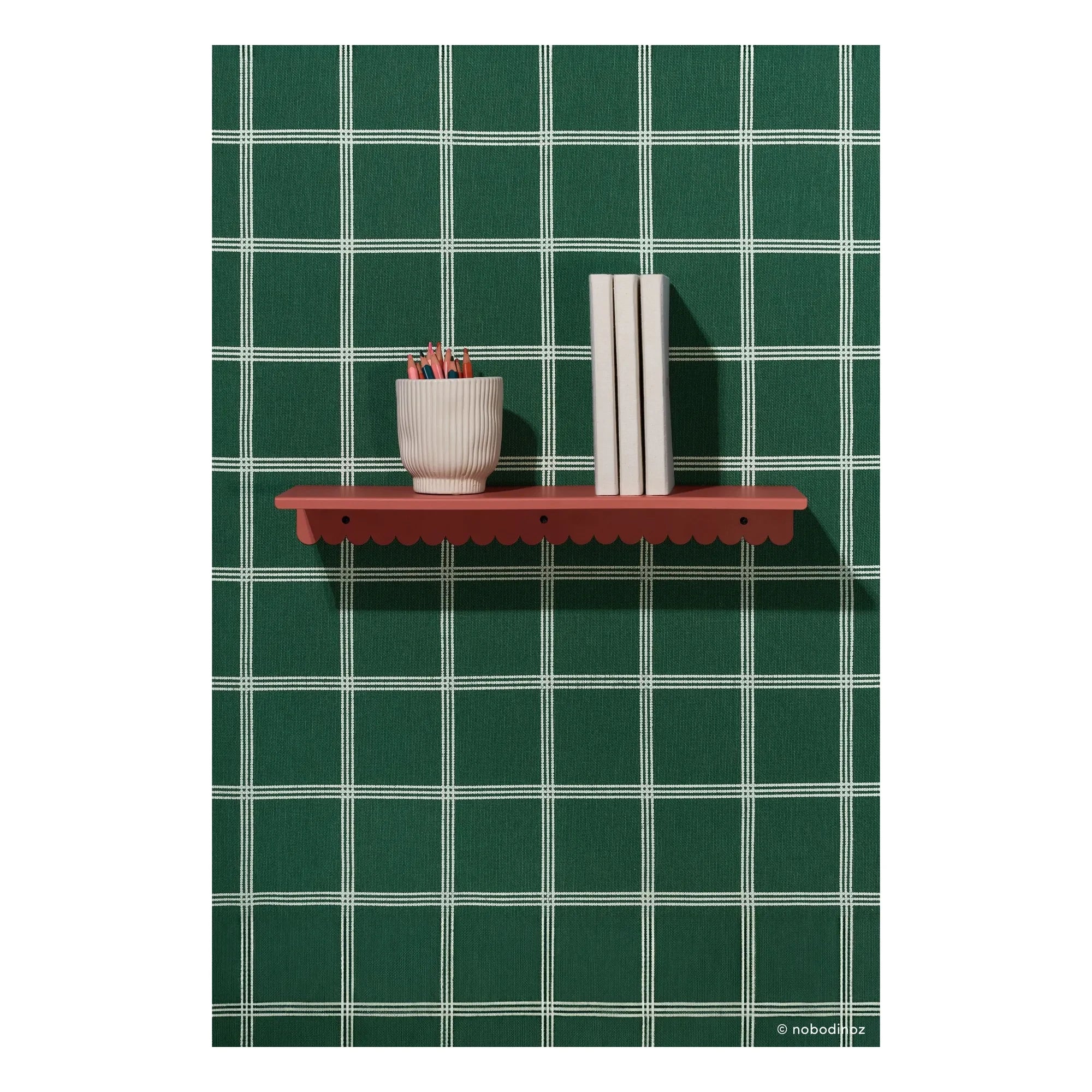 Nobodinoz - Vibes duvar rafı 50x16 cm | Terracotta