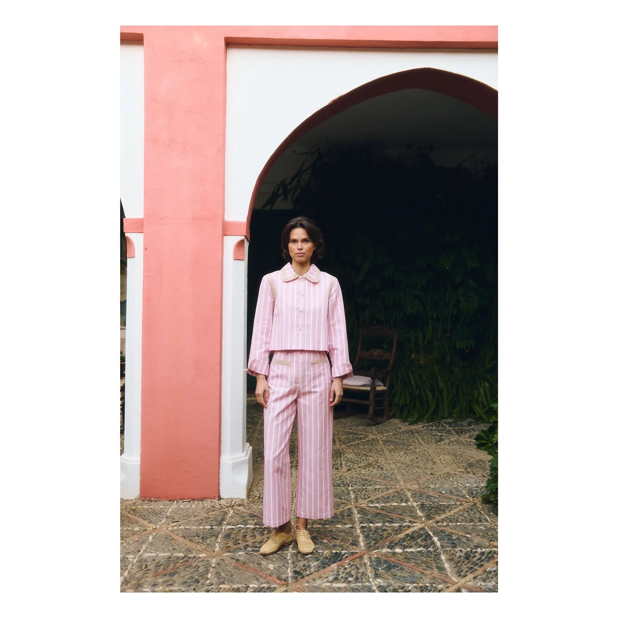 Maria de la Orden - Clover Baumwoll-Blazer mit Streifen | Rosa